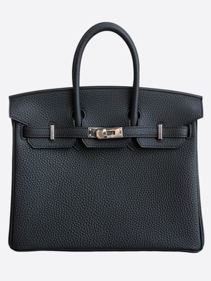 Hermes Black Togo & Palladium Hardware Birkin 25