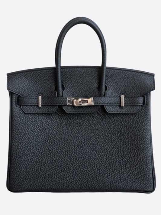 Hermes Black Togo & Palladium Hardware Birkin 25
