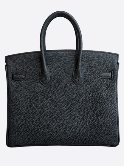 Hermes Black Togo & Palladium Hardware Birkin 25