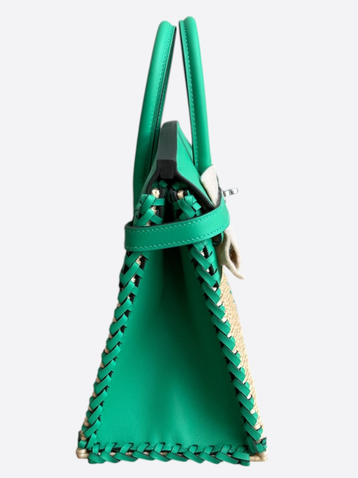 Hermes Menthe Swift & Osier Wicker Picnic Birkin 25