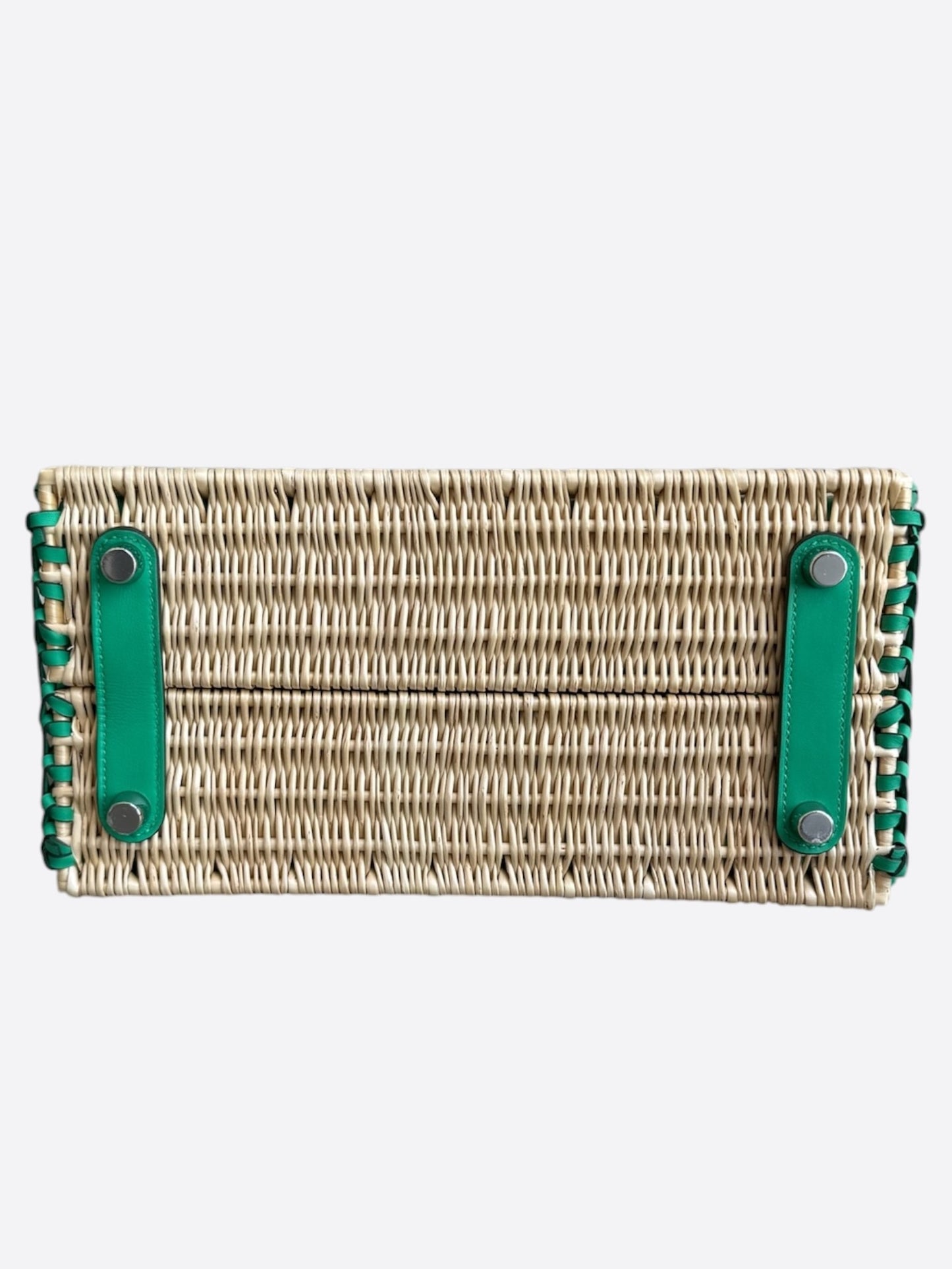 Hermes Menthe Swift & Osier Wicker Picnic Birkin 25
