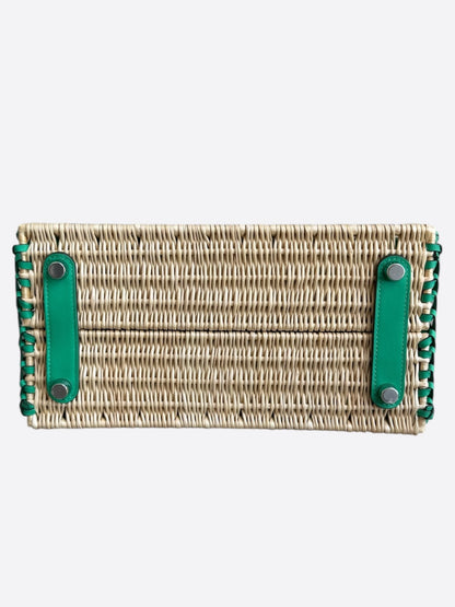 Hermes Menthe Swift & Osier Wicker Picnic Birkin 25