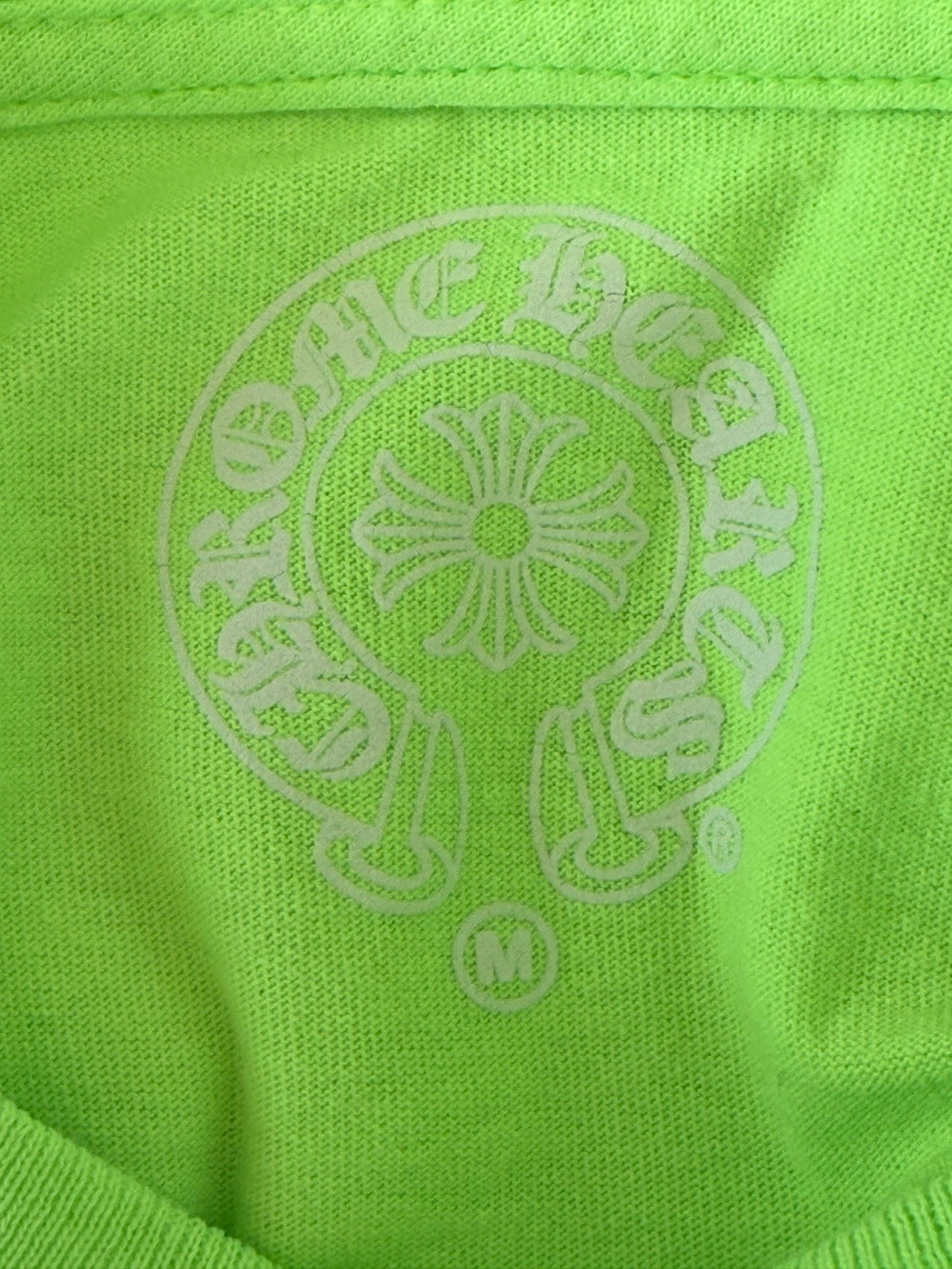 Chrome Hearts Neon Green & White Flame Longsleeve T-Shirt