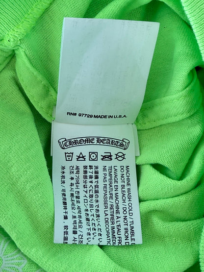 Chrome Hearts Neon Green & White Flame Longsleeve T-Shirt