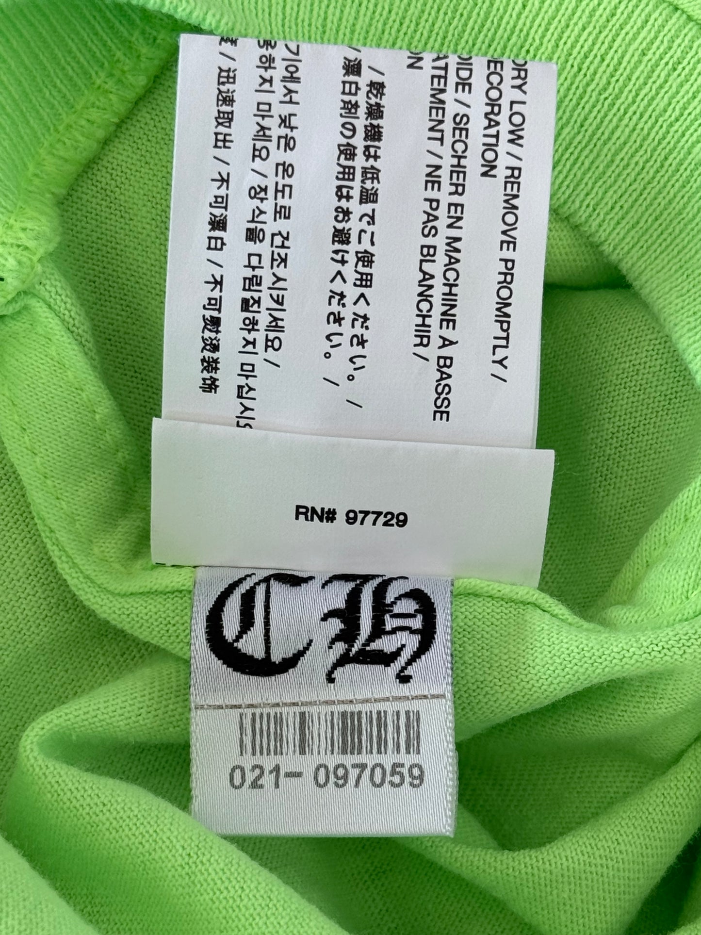 Chrome Hearts Neon Green & White Flame Longsleeve T-Shirt