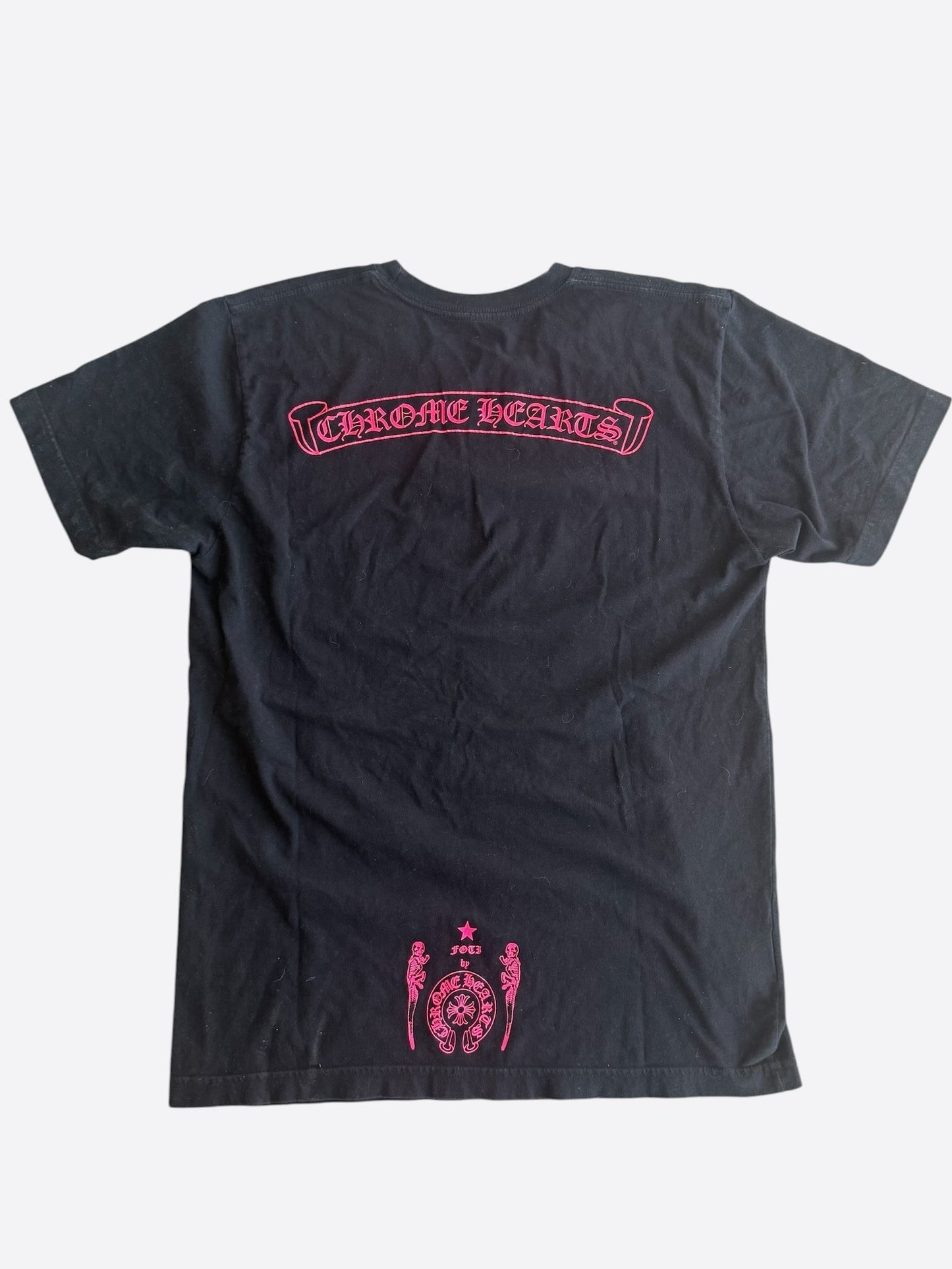 Chrome Hearts Black & Pink Foti Graphic T-Shirt