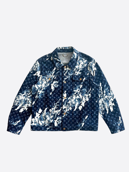 Louis Vuitton Blue Floral Monogram Denim Jacket