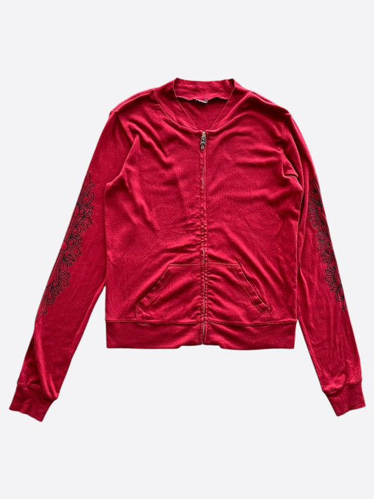 Chrome Hearts Red & Black Floral Women's Track Jacket
