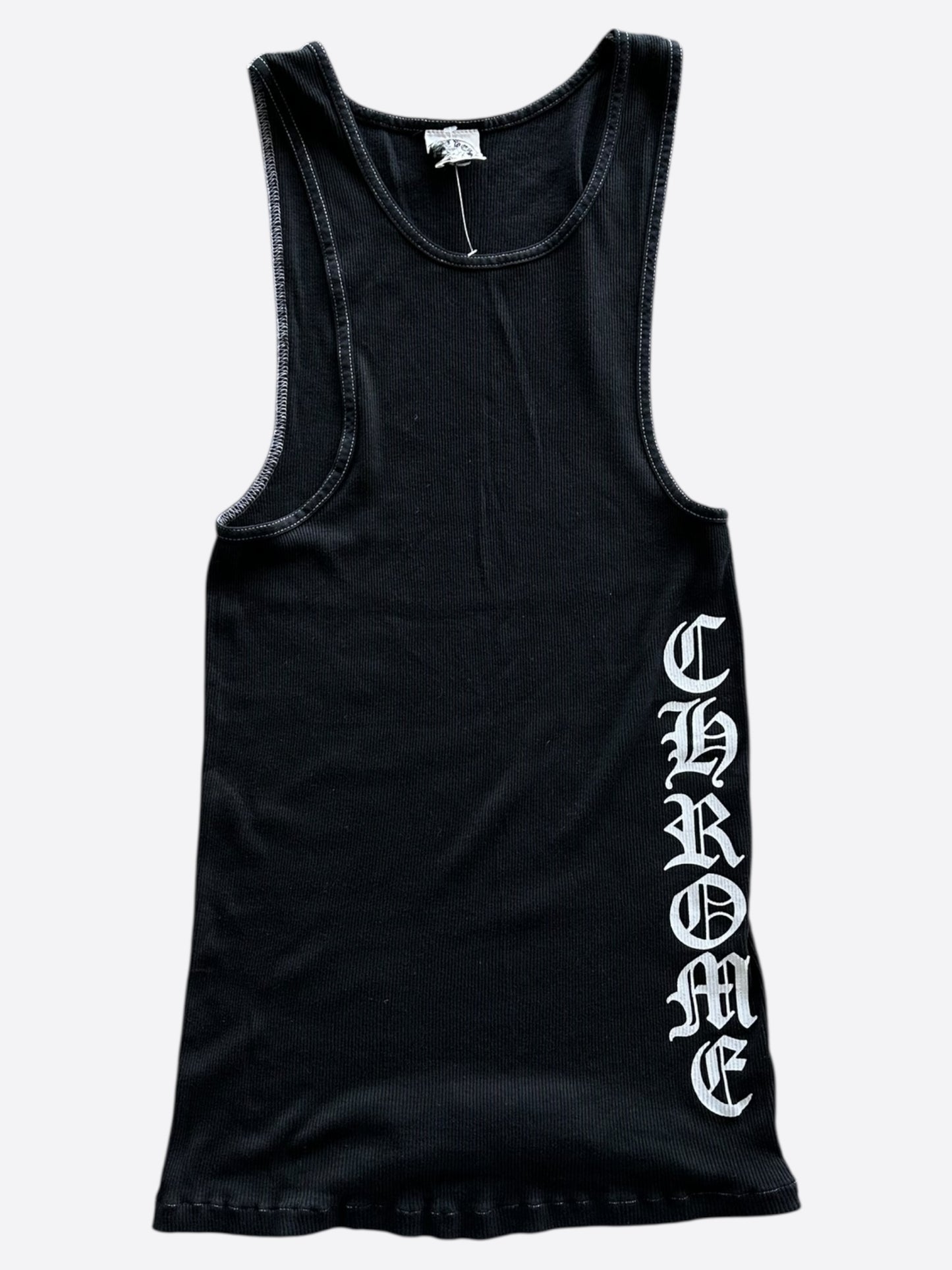 Chrome Hearts Black & White Script Logo Tank Top