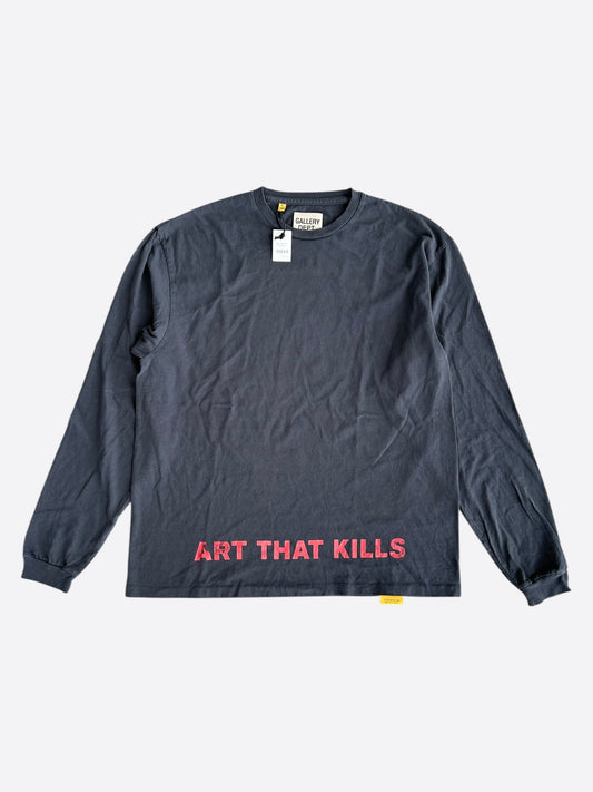 Gallery Dept Washed Black & Red Anarchy Logo Longsleeve T-Shirt