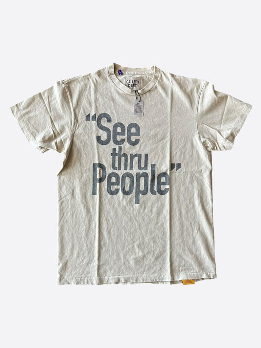 Gallery Dept Antique White & Black See Thru People T-Shirt