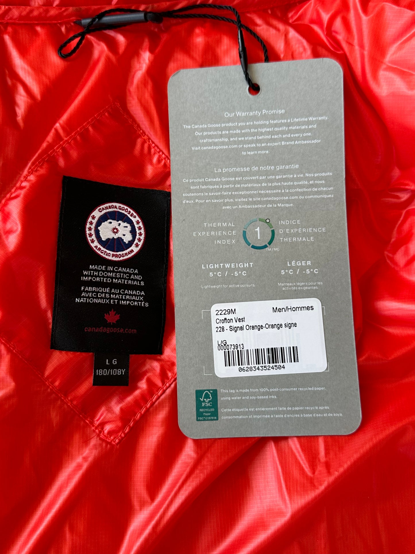 Canada Goose Signal Orange Crofton Men's Vest