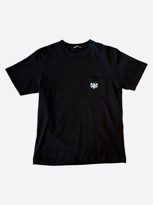 Dior Shawn Stussy Black Embroidered Bee T-Shirt