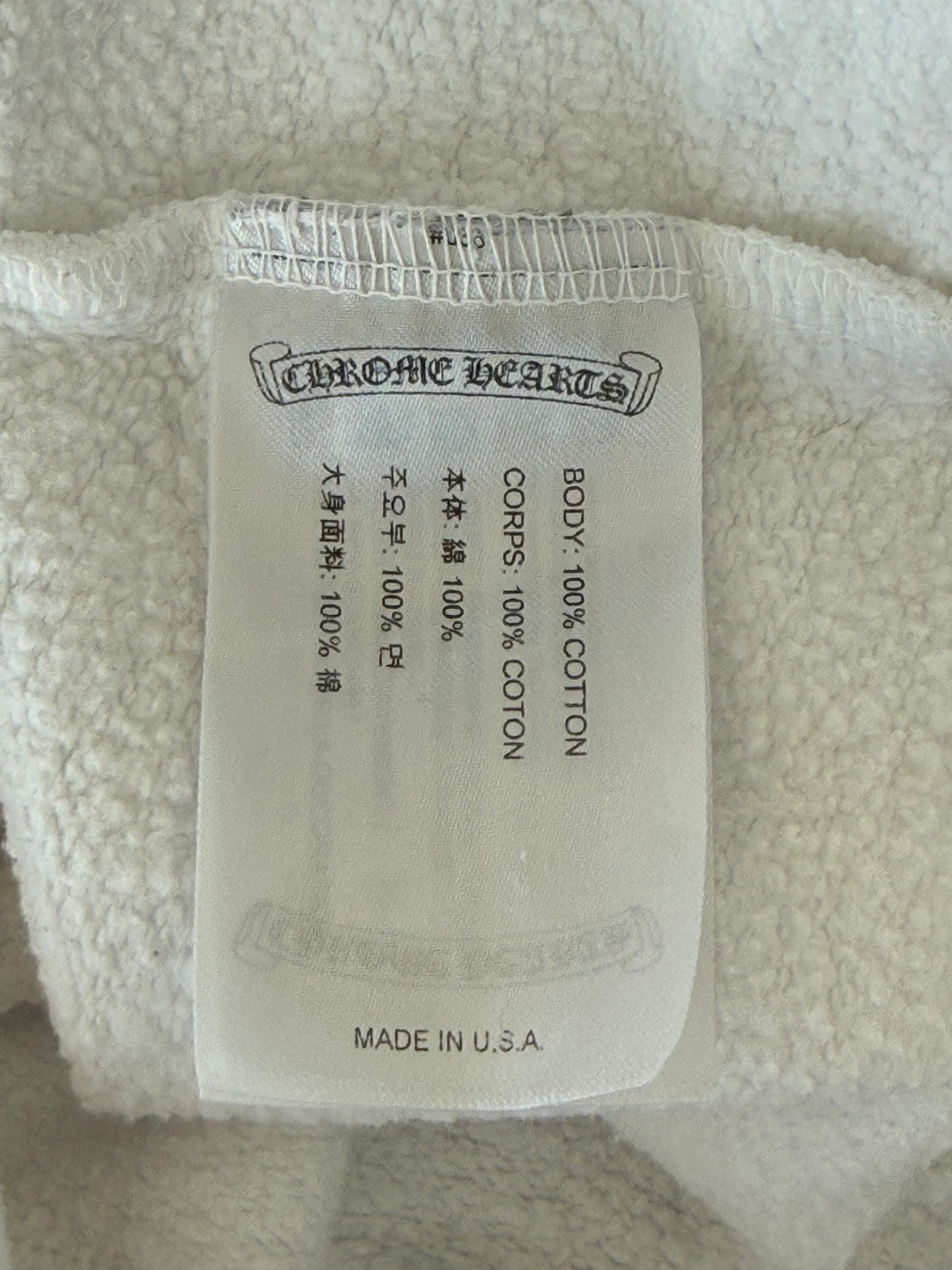 Chrome Hearts White Glow In The Dark Horseshoe Logo Hoodie