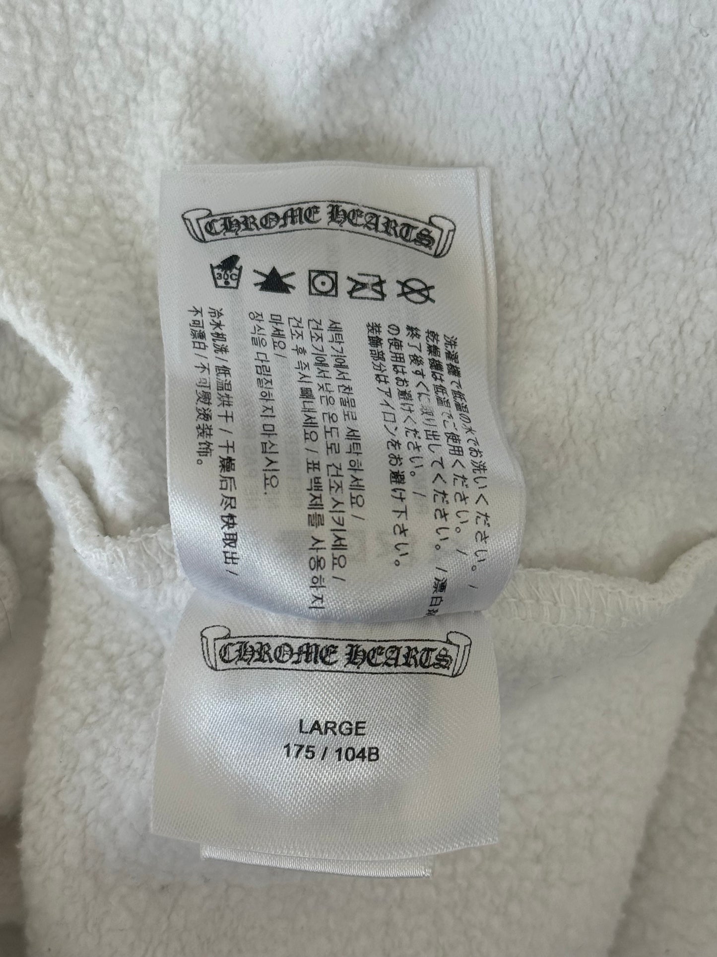Chrome Hearts White Glow In The Dark Horseshoe Logo Hoodie