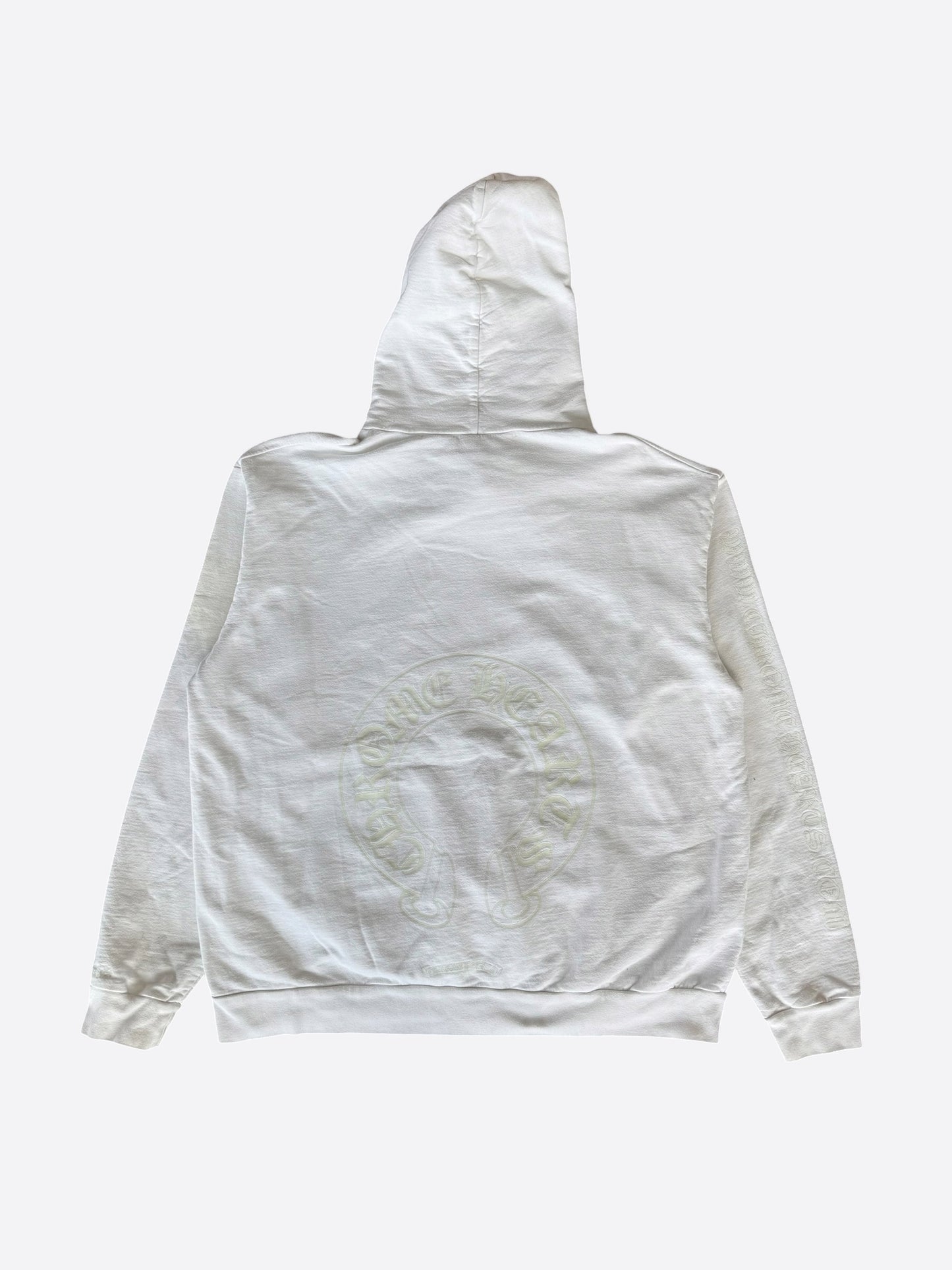 Chrome Hearts White Glow In The Dark Horseshoe Logo Hoodie