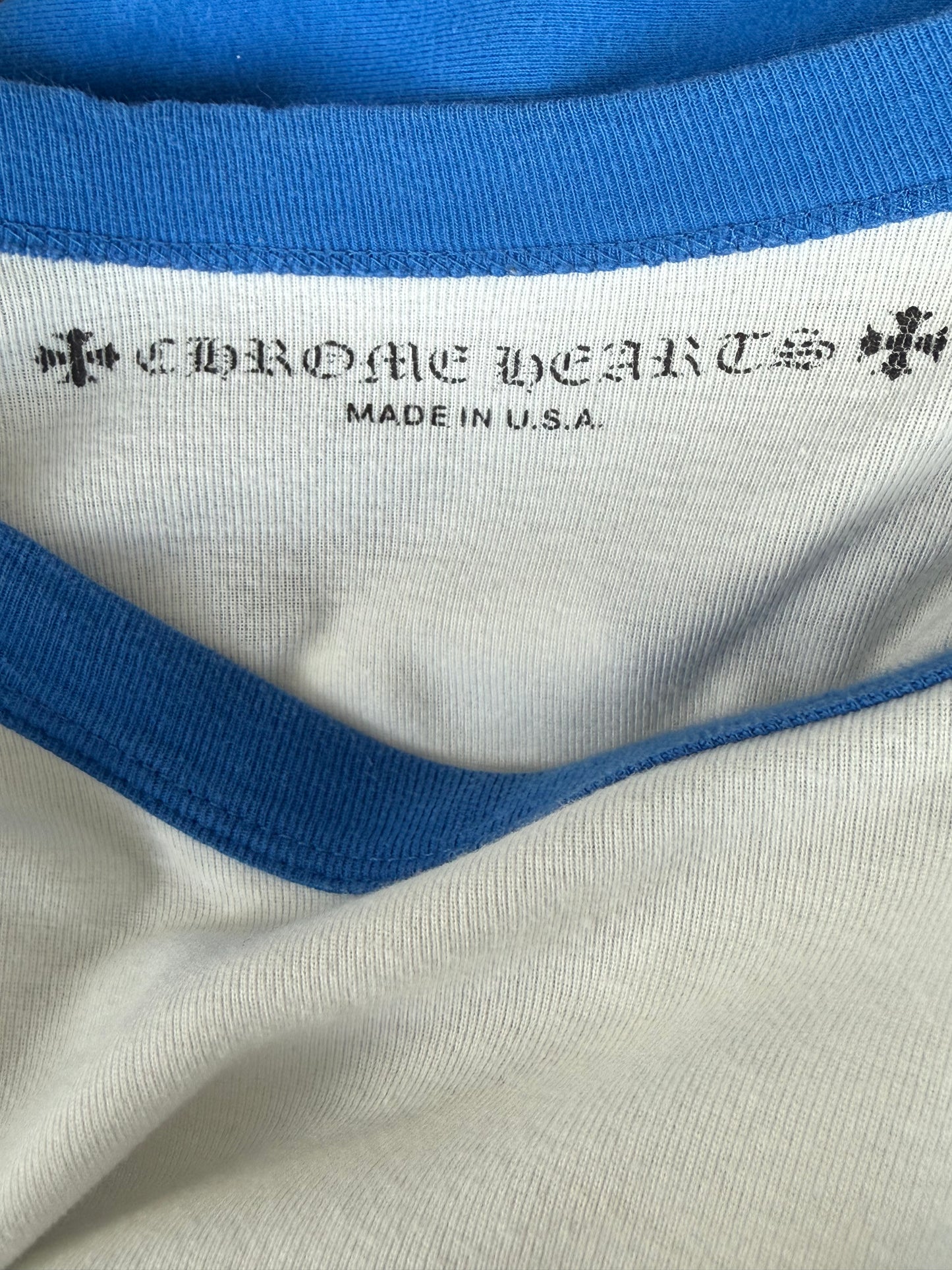 Chrome Hearts Blue & White CH Logo Longsleeve T-Shirt