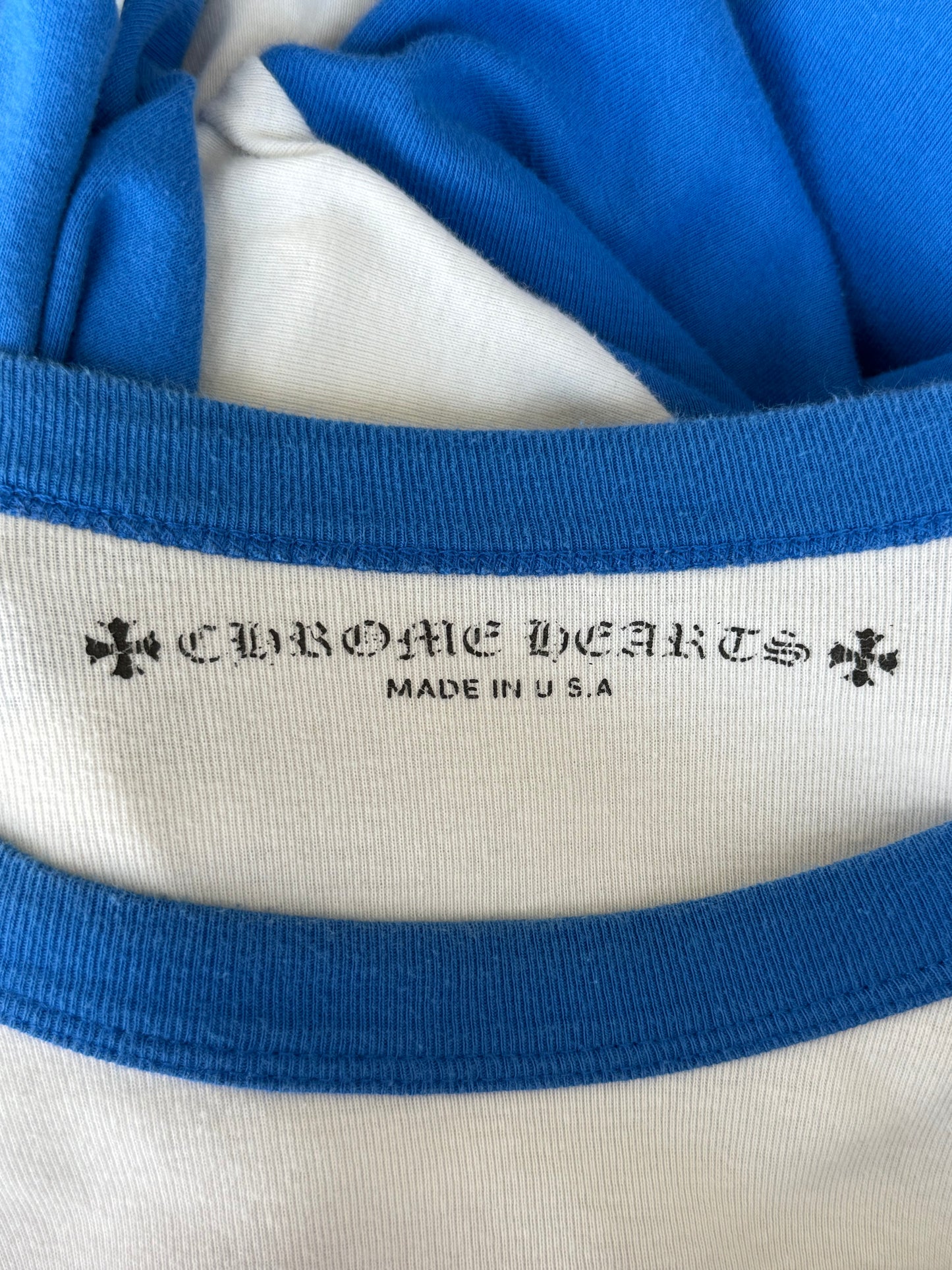 Chrome Hearts Blue & White CH Logo Longsleeve T-Shirt