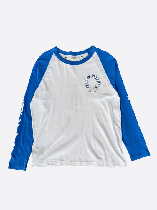 Chrome Hearts Blue & White CH Logo Longsleeve T-Shirt