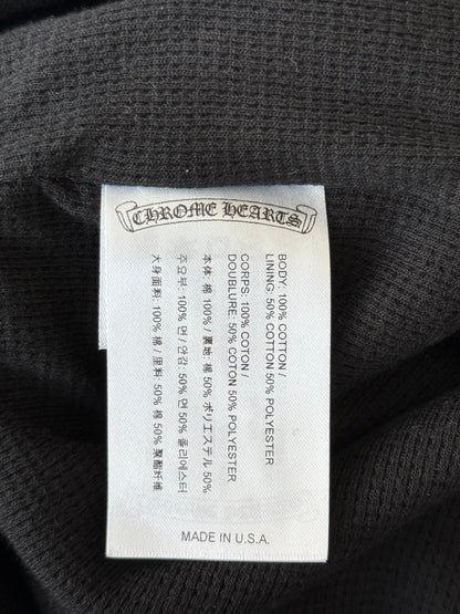 Chrome Hearts Black & White Script Logo Thermal Zip Up Hoodie