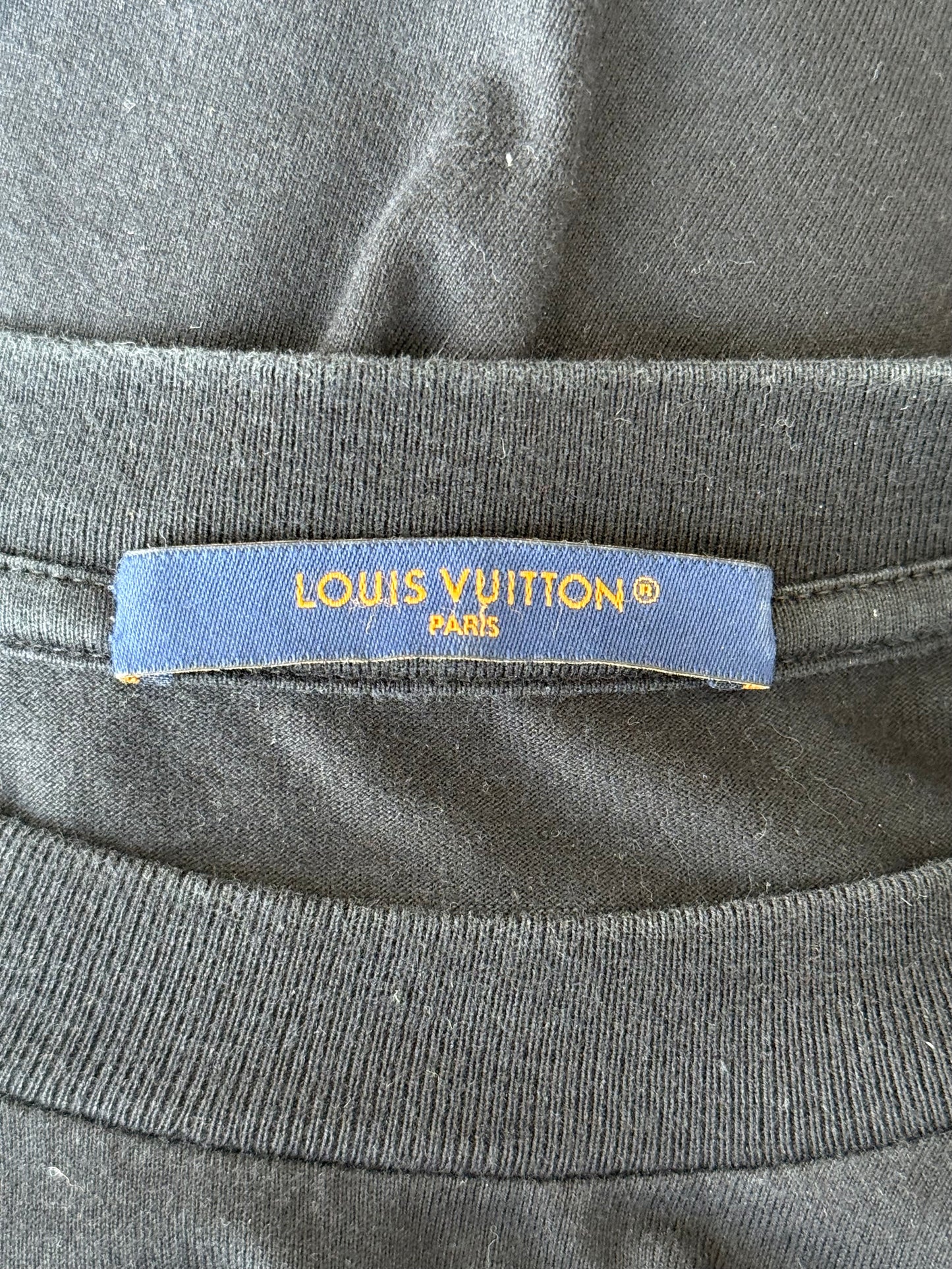 Louis Vuitton Black Gradient Beaded Logo T-Shirt