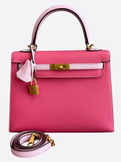 Hermes Bubble Gum & Barbie Pink Epsom & Gold Hardware Kelly 25