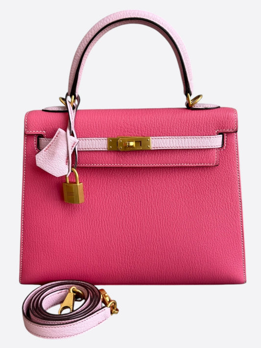 Hermes Bubble Gum & Barbie Pink Epsom & Gold Hardware Kelly 25