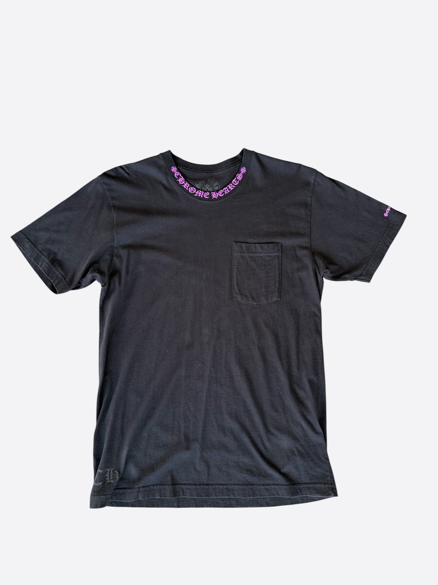Chrome Hearts Black & Purple Neck Logo T-Shirt