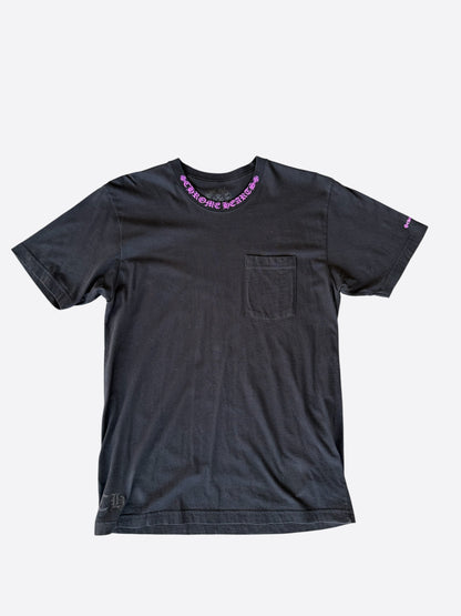 Chrome Hearts Black & Purple Neck Logo T-Shirt