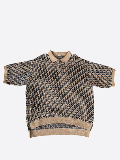 Dior Cactus Jack Beige & Black Oblique Polo T-Shirt