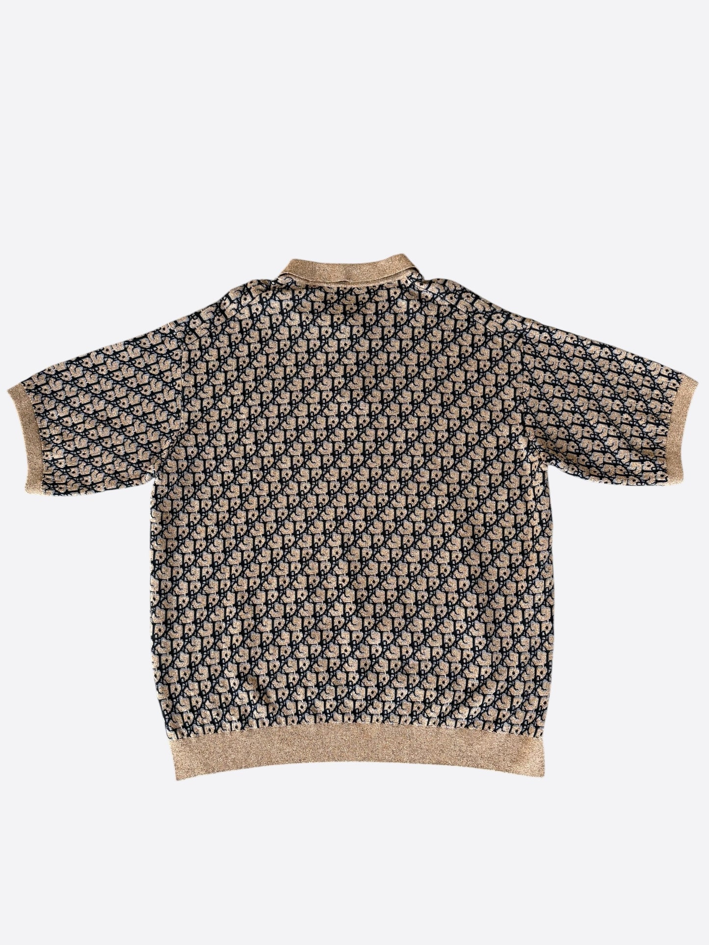 Dior Cactus Jack Beige & Black Oblique Polo T-Shirt