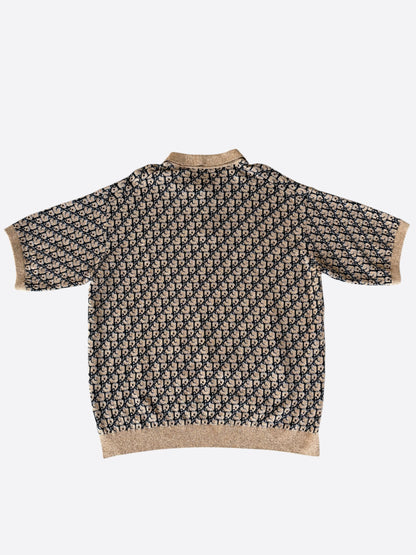 Dior Cactus Jack Beige & Black Oblique Polo T-Shirt