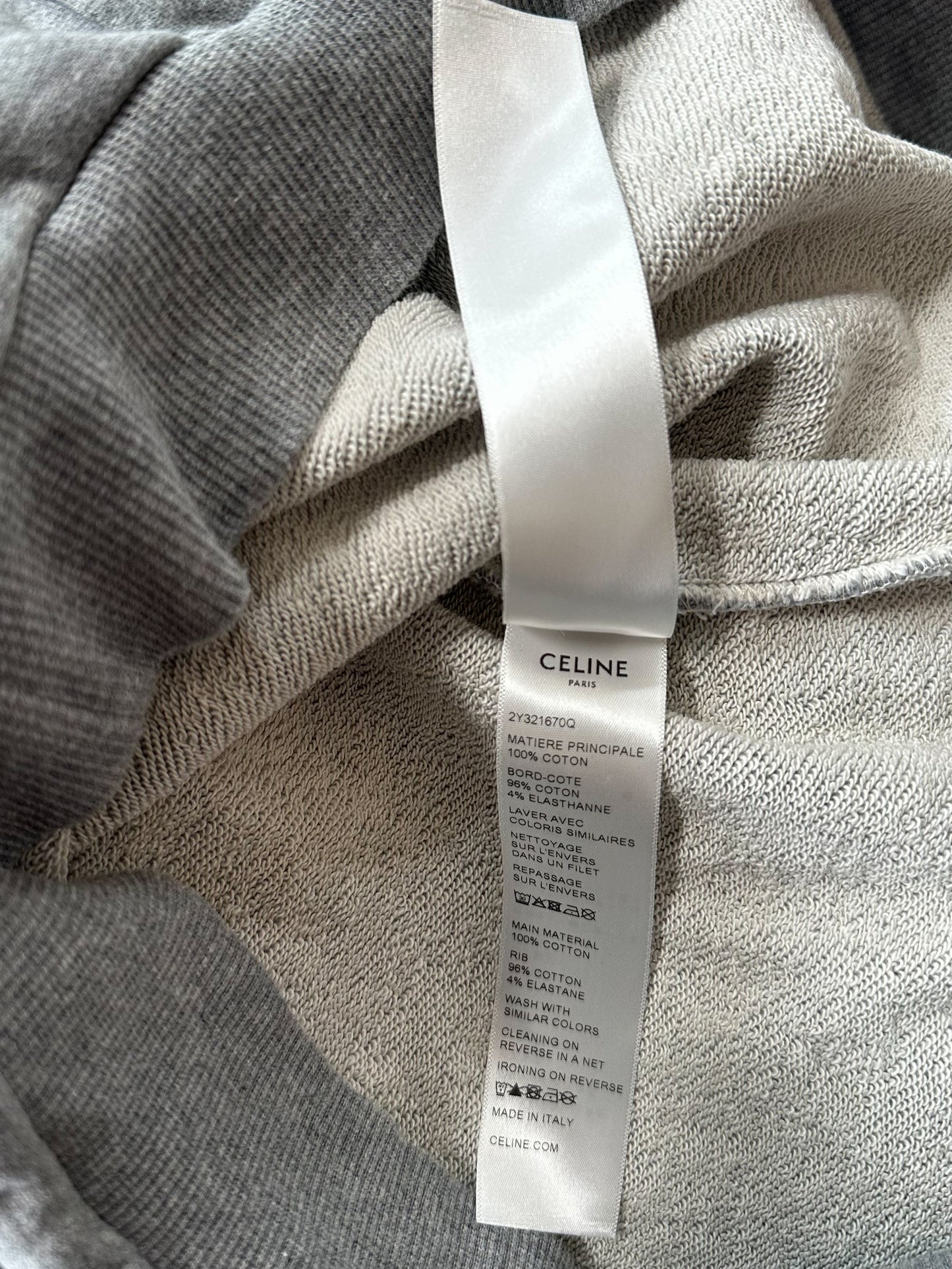 Celine Grey & Black Logo Hoodie