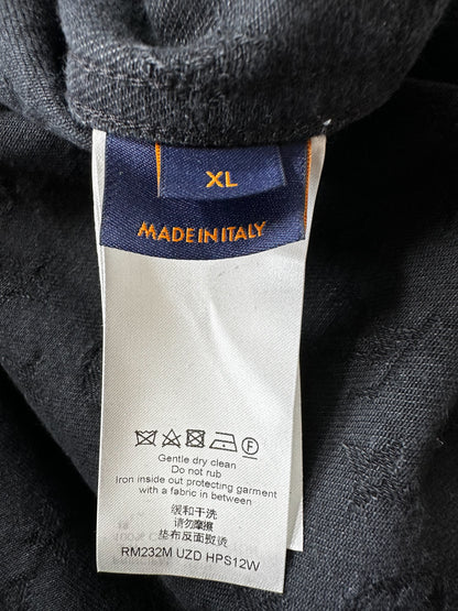 Louis Vuitton Black Monogram Denim Baseball Shirt