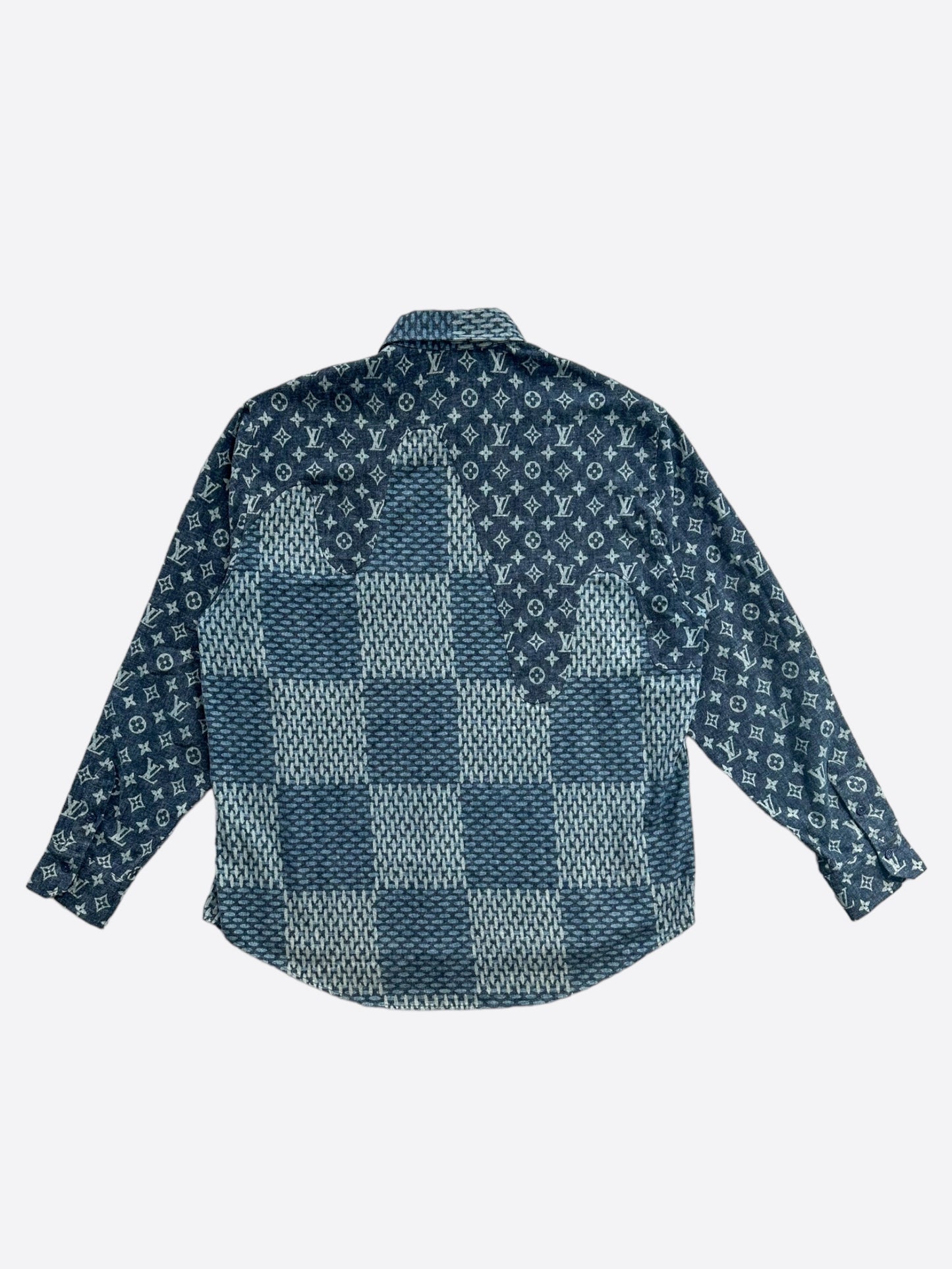 Louis Vuitton Nigo Navy Giant Damier Monogram Button Up Shirt