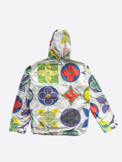 Louis Vuitton White Multicolor Flower Monogram Windbreaker