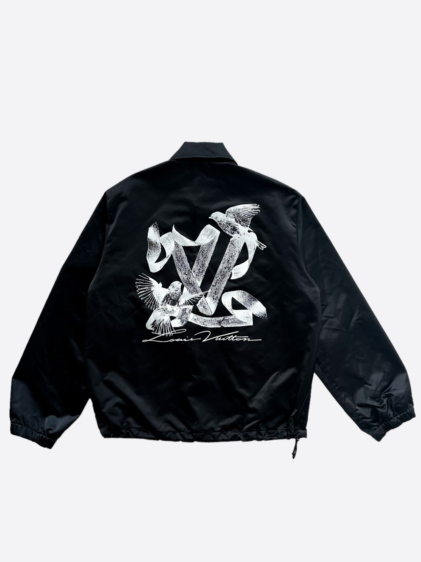 Louis Vuitton Black & White Bird Logo Coach Jacket