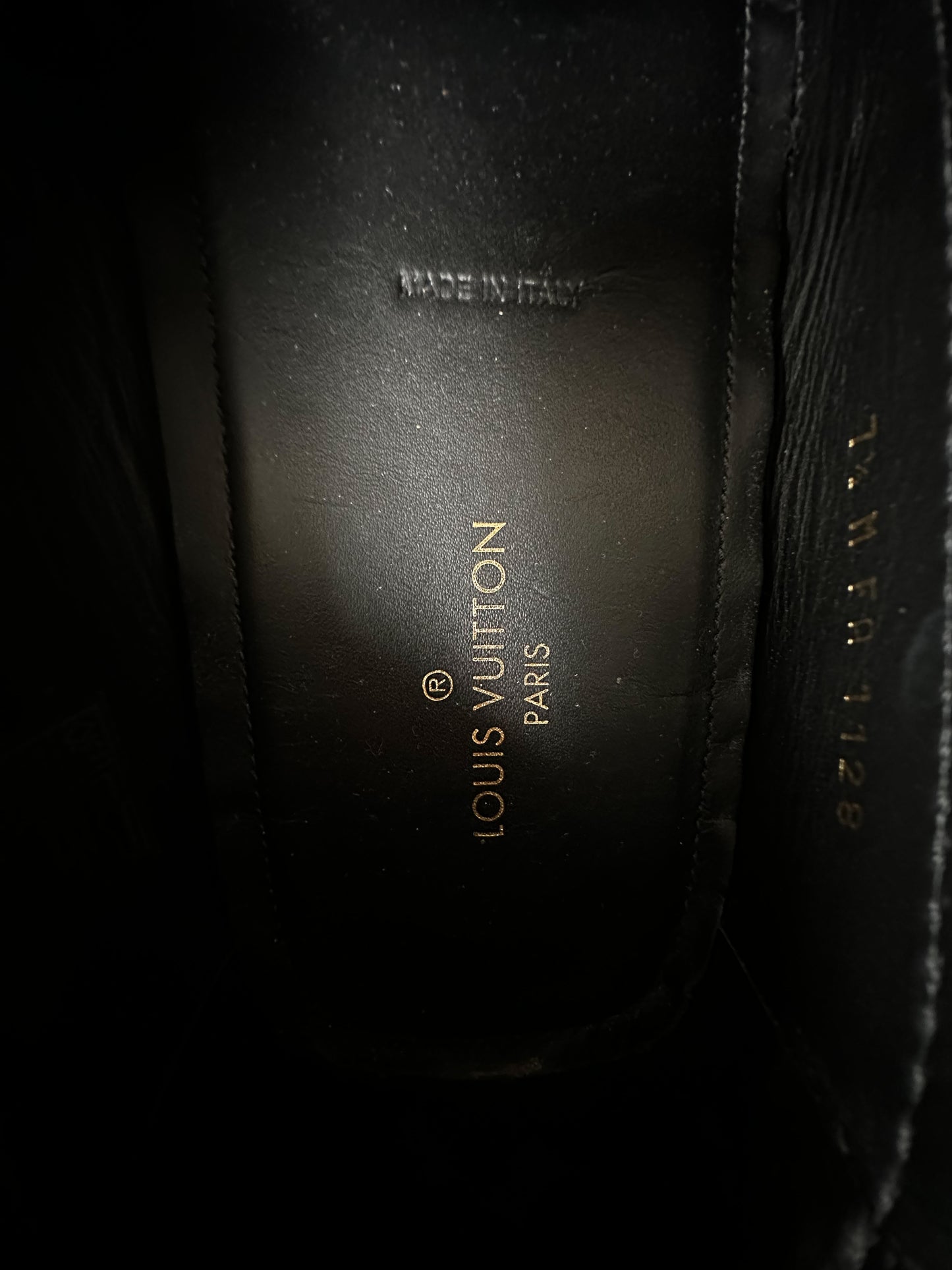 Louis Vuitton Black & Silver Logo Monte Carlo Loafers