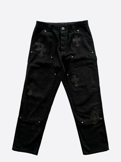 Chrome Hearts Black Leather Cross Patch 1/1 Carpenter Jeans