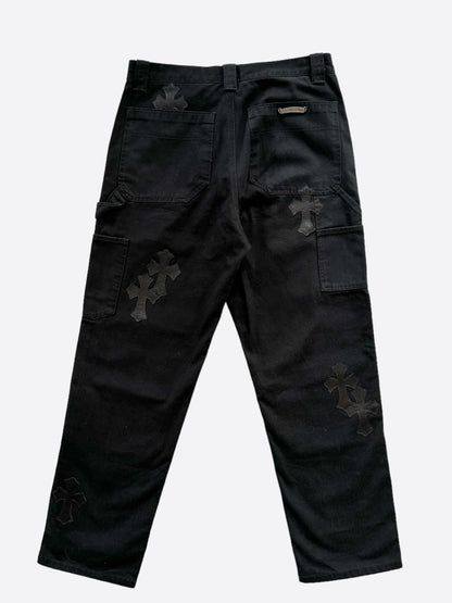 Chrome Hearts Black Leather Cross Patch 1/1 Carpenter Jeans