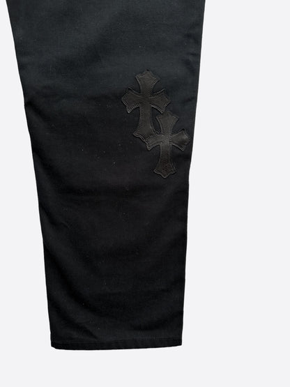 Chrome Hearts Black Leather Cross Patch 1/1 Carpenter Jeans