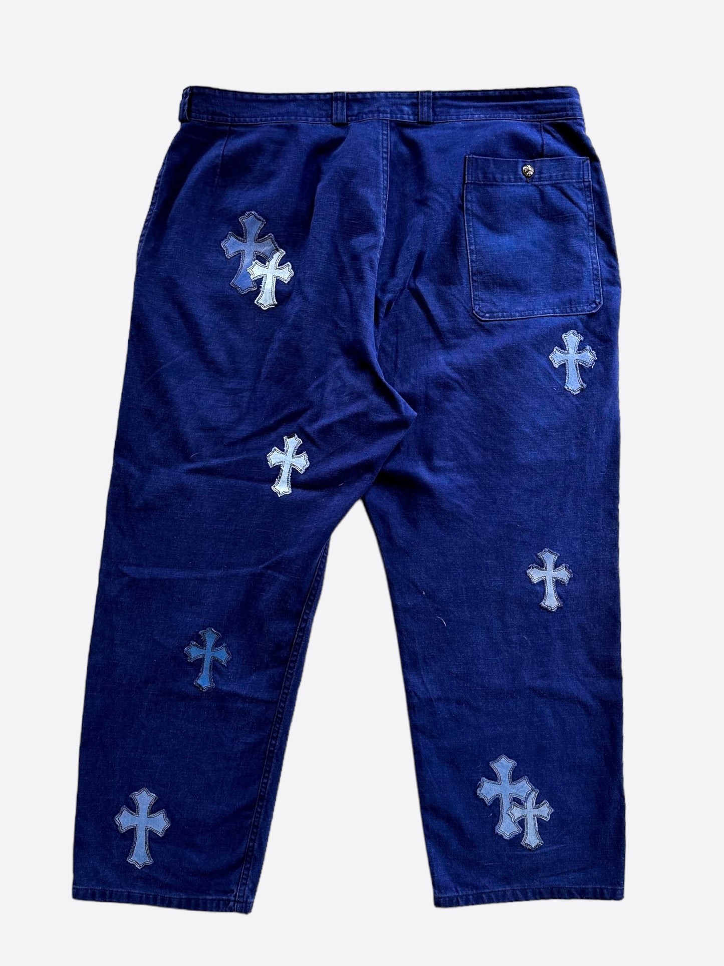 Chrome Hearts Blue Cross Patch Vintage French Work Pants