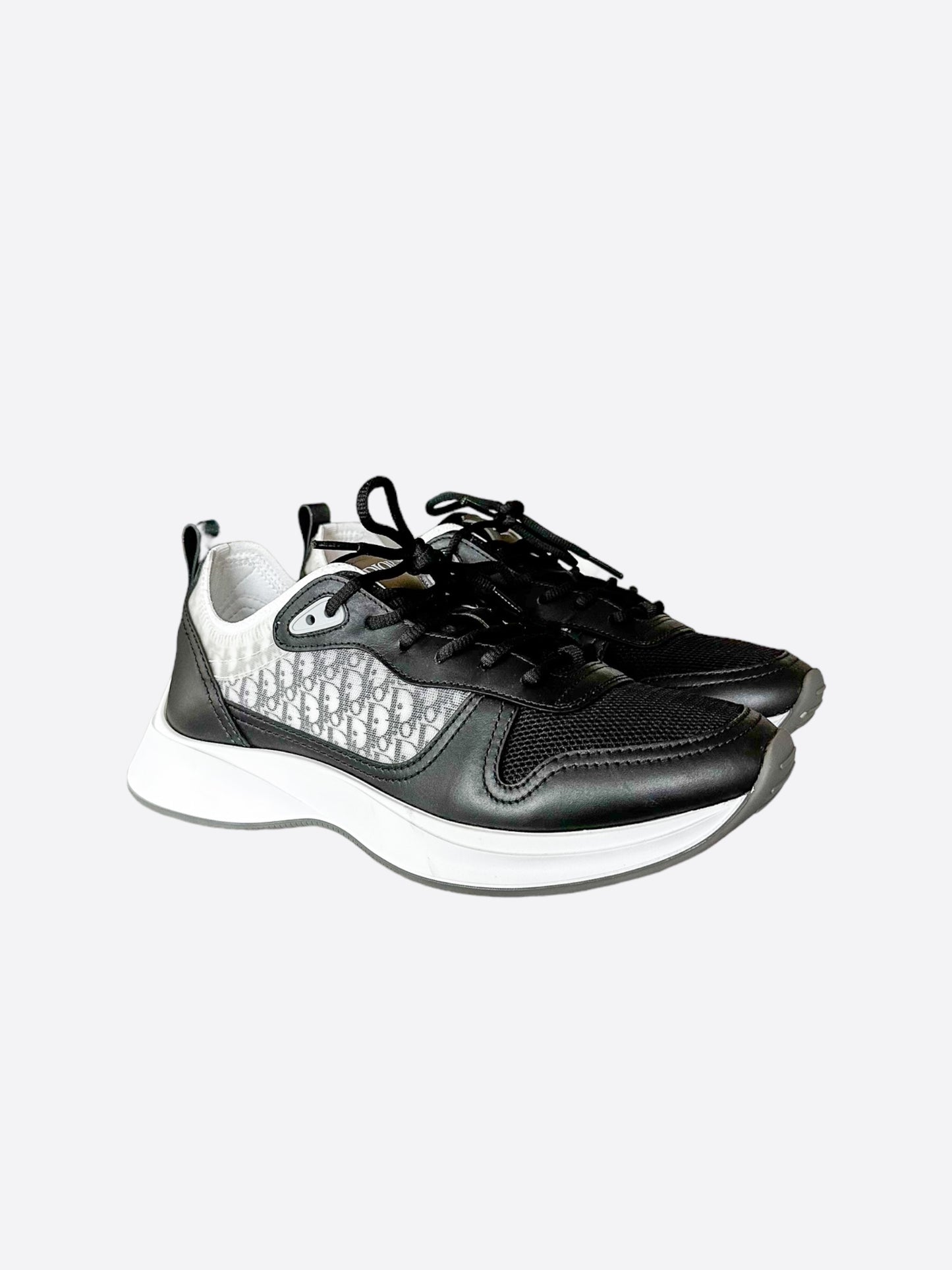 Dior Black & White Oblique Mesh B25 Sneakers