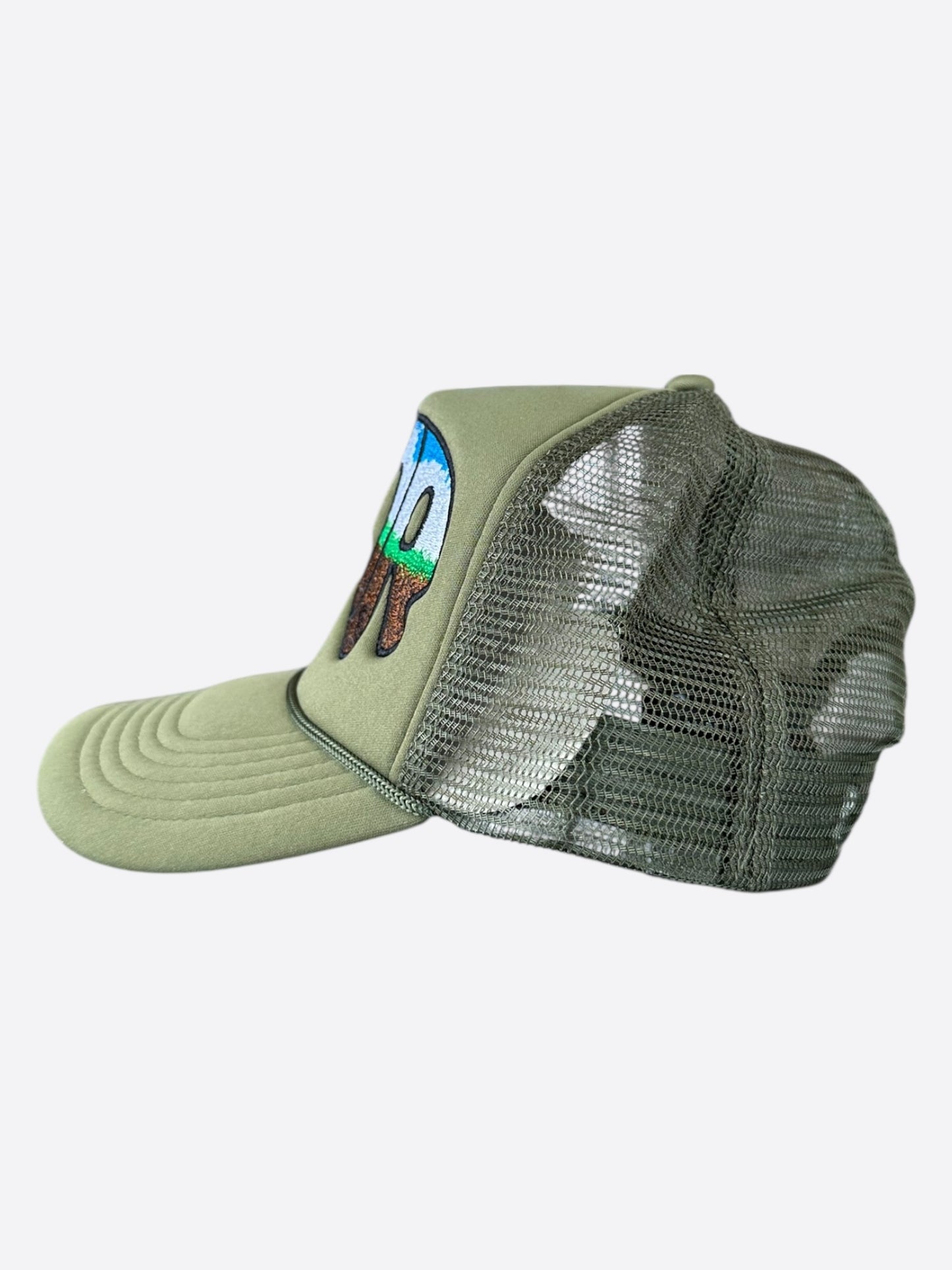 Who Decides War Olive MRDR Embroidered Patch Trucker Hat