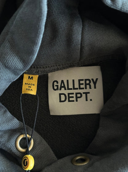 Gallery Dept Washed Black & Yellow Dept Logo Hoodie
