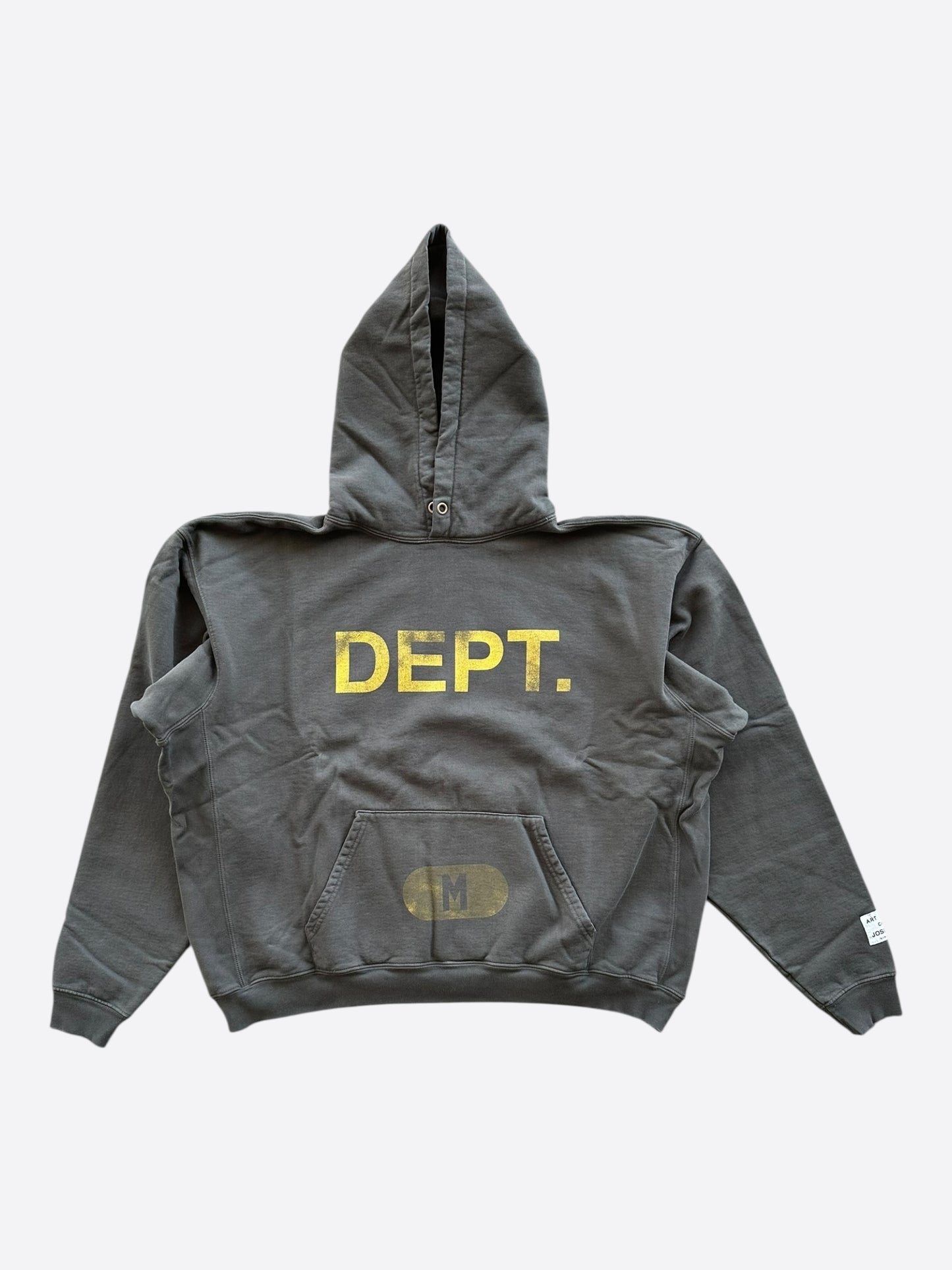 Gallery Dept Washed Black & Yellow Dept Logo Hoodie