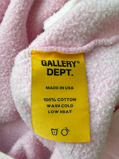 Gallery Dept Sunfaded Pink & Black Logo Zip Up Hoodie