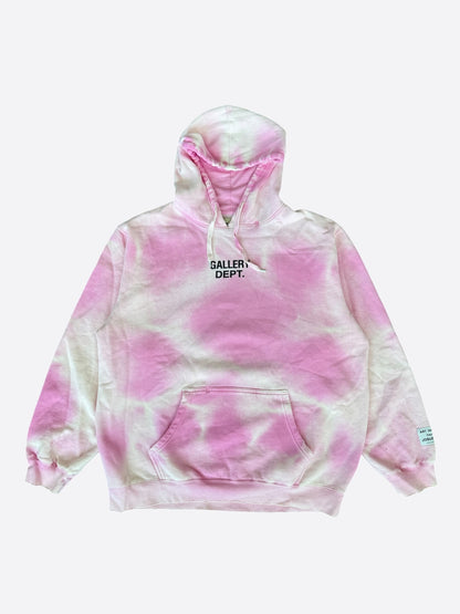 Gallery Dept Sunfaded Pink & Black Logo Zip Up Hoodie