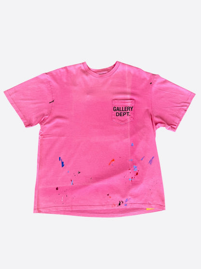 Gallery Dept Pink Paint Splatter Logo T-Shirt