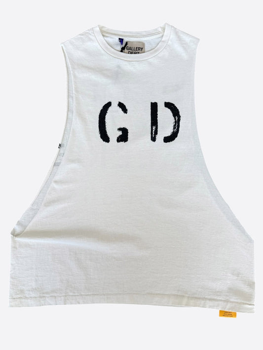 Gallery Dept White & Black French Logo Sleeveless T-Shirt